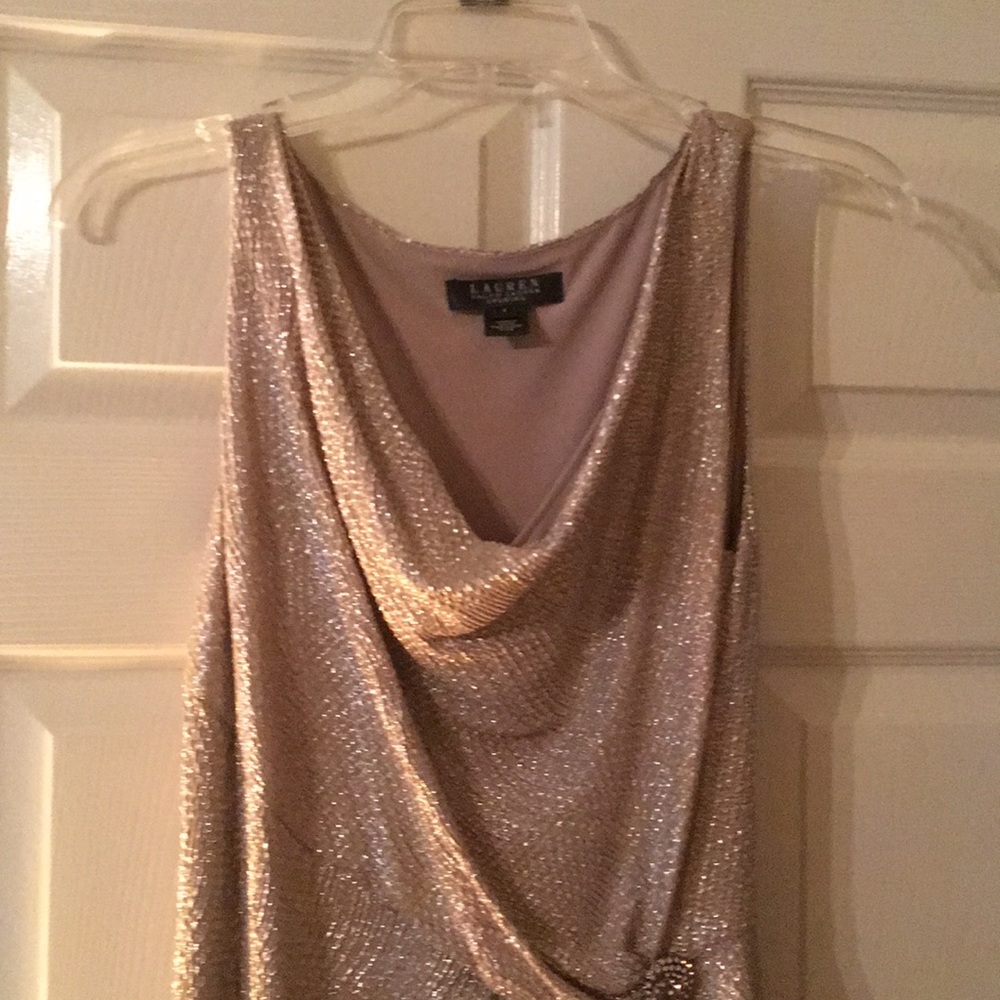 Ralph Lauren evening size 6 metallic dress - Picture 2 of 7